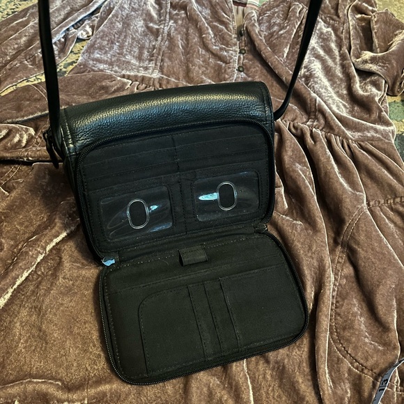 90s Fossil Black Pebbled Leather Crossbody Bag - Picture 8 of 8